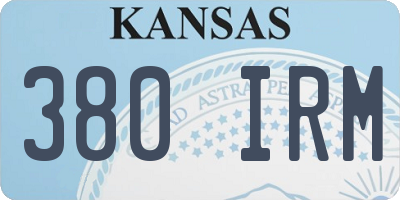 KS license plate 380IRM