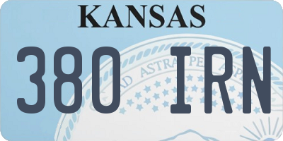 KS license plate 380IRN