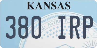 KS license plate 380IRP