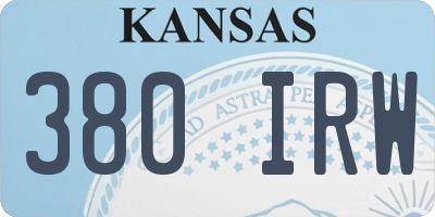 KS license plate 380IRW