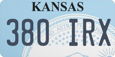 KS license plate 380IRX