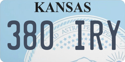 KS license plate 380IRY