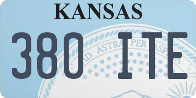 KS license plate 380ITE