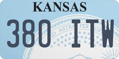 KS license plate 380ITW