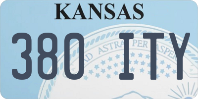 KS license plate 380ITY