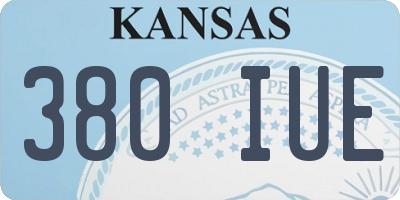 KS license plate 380IUE