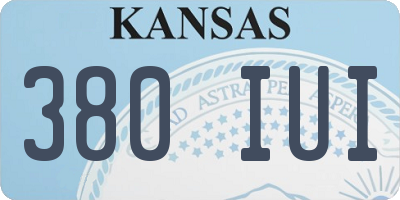 KS license plate 380IUI