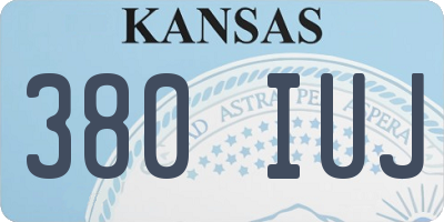 KS license plate 380IUJ