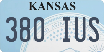 KS license plate 380IUS