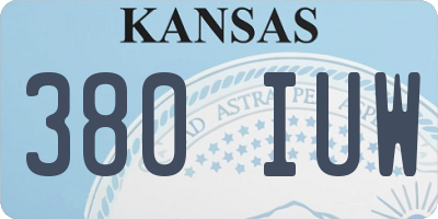 KS license plate 380IUW