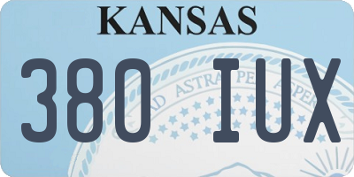 KS license plate 380IUX