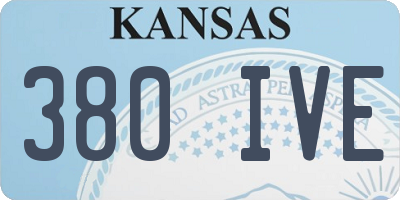 KS license plate 380IVE