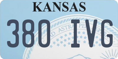 KS license plate 380IVG