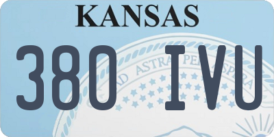 KS license plate 380IVU