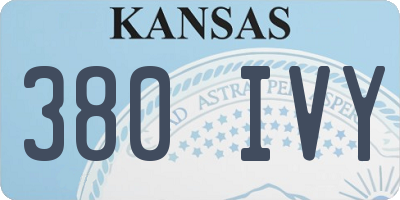 KS license plate 380IVY