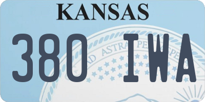 KS license plate 380IWA