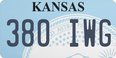 KS license plate 380IWG