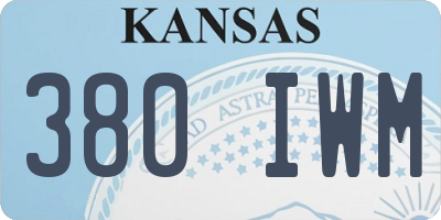 KS license plate 380IWM