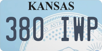 KS license plate 380IWP