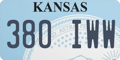 KS license plate 380IWW