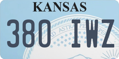 KS license plate 380IWZ