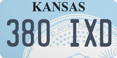 KS license plate 380IXD