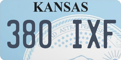KS license plate 380IXF