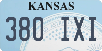 KS license plate 380IXI