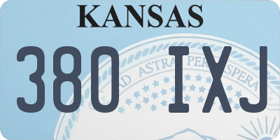 KS license plate 380IXJ