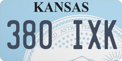 KS license plate 380IXK