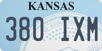 KS license plate 380IXM