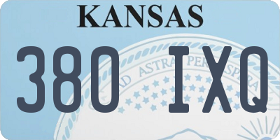 KS license plate 380IXQ