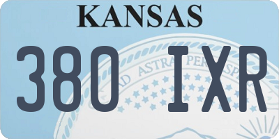 KS license plate 380IXR