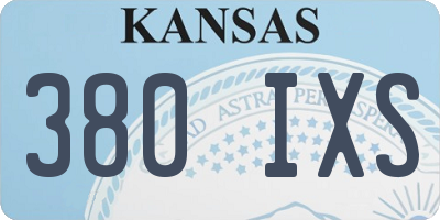 KS license plate 380IXS