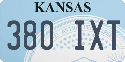 KS license plate 380IXT