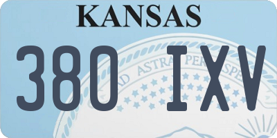 KS license plate 380IXV