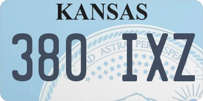 KS license plate 380IXZ
