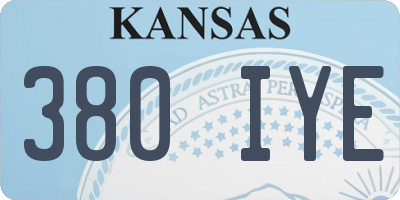 KS license plate 380IYE