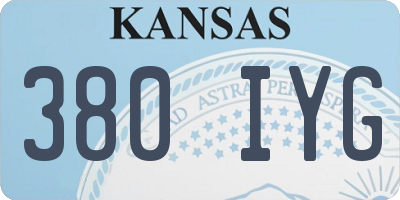 KS license plate 380IYG