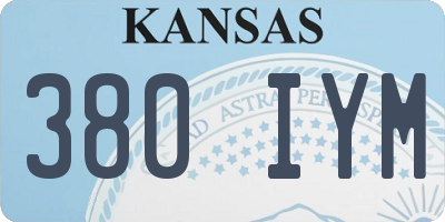 KS license plate 380IYM