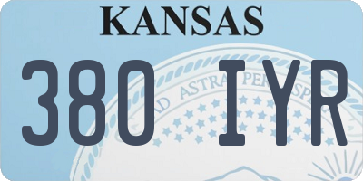 KS license plate 380IYR