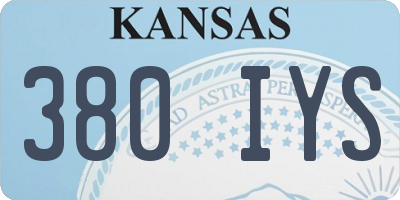 KS license plate 380IYS