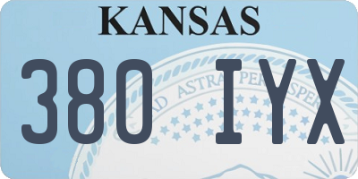 KS license plate 380IYX
