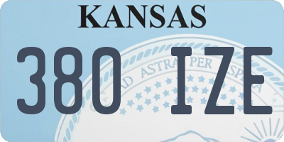 KS license plate 380IZE