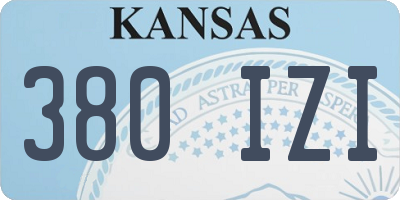 KS license plate 380IZI