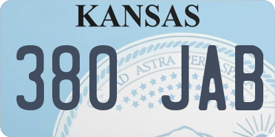 KS license plate 380JAB