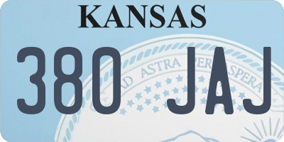 KS license plate 380JAJ