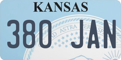 KS license plate 380JAN