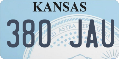 KS license plate 380JAU