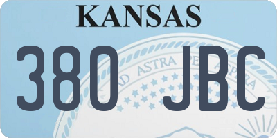 KS license plate 380JBC